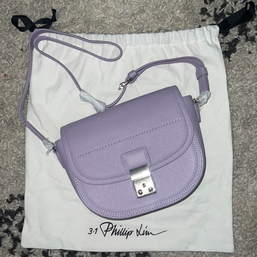 NEW 3.1 Phillip Lim - Pashli Pebbled Leather Saddle Lavender Bag - Picture 1 of 8
